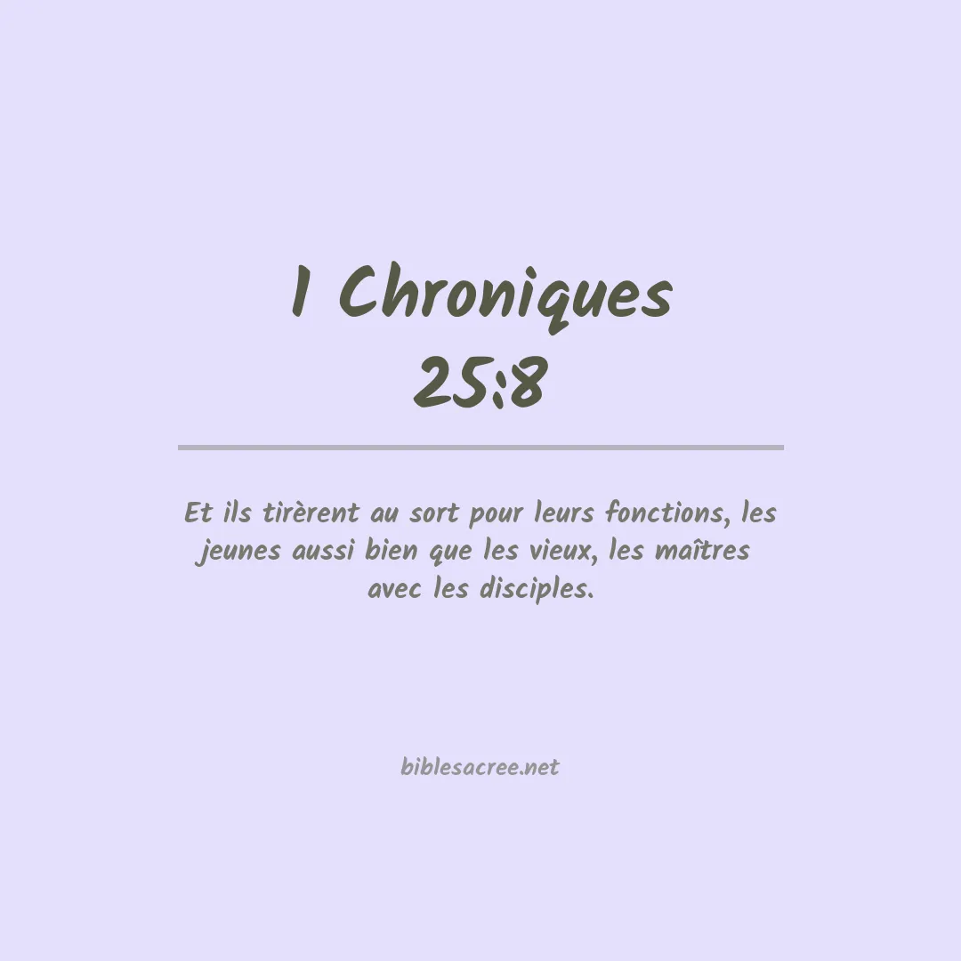 1 Chroniques - 25:8