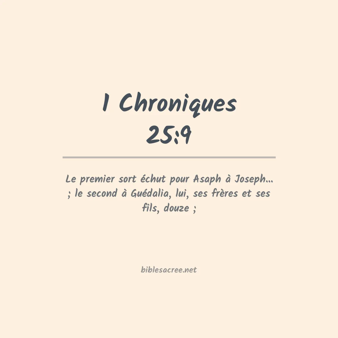 1 Chroniques - 25:9