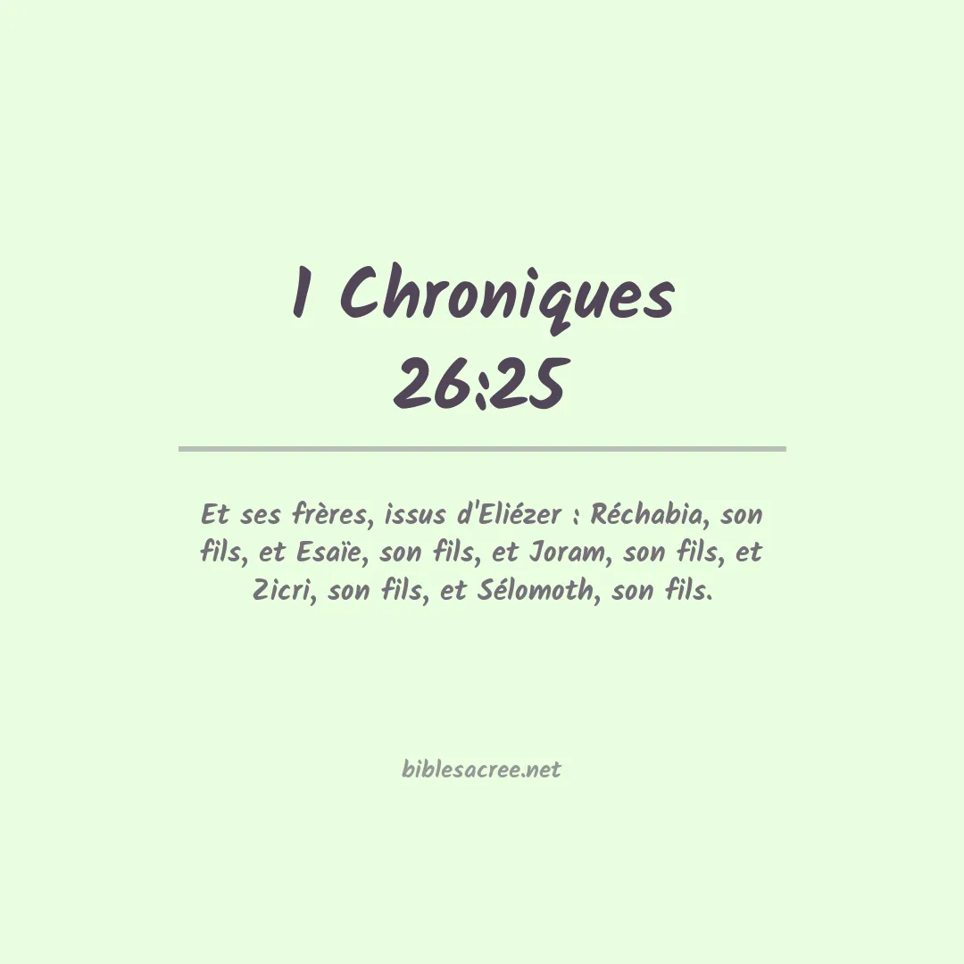 1 Chroniques - 26:25