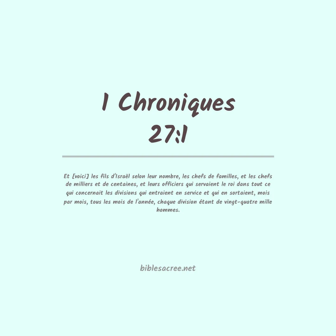 1 Chroniques - 27:1