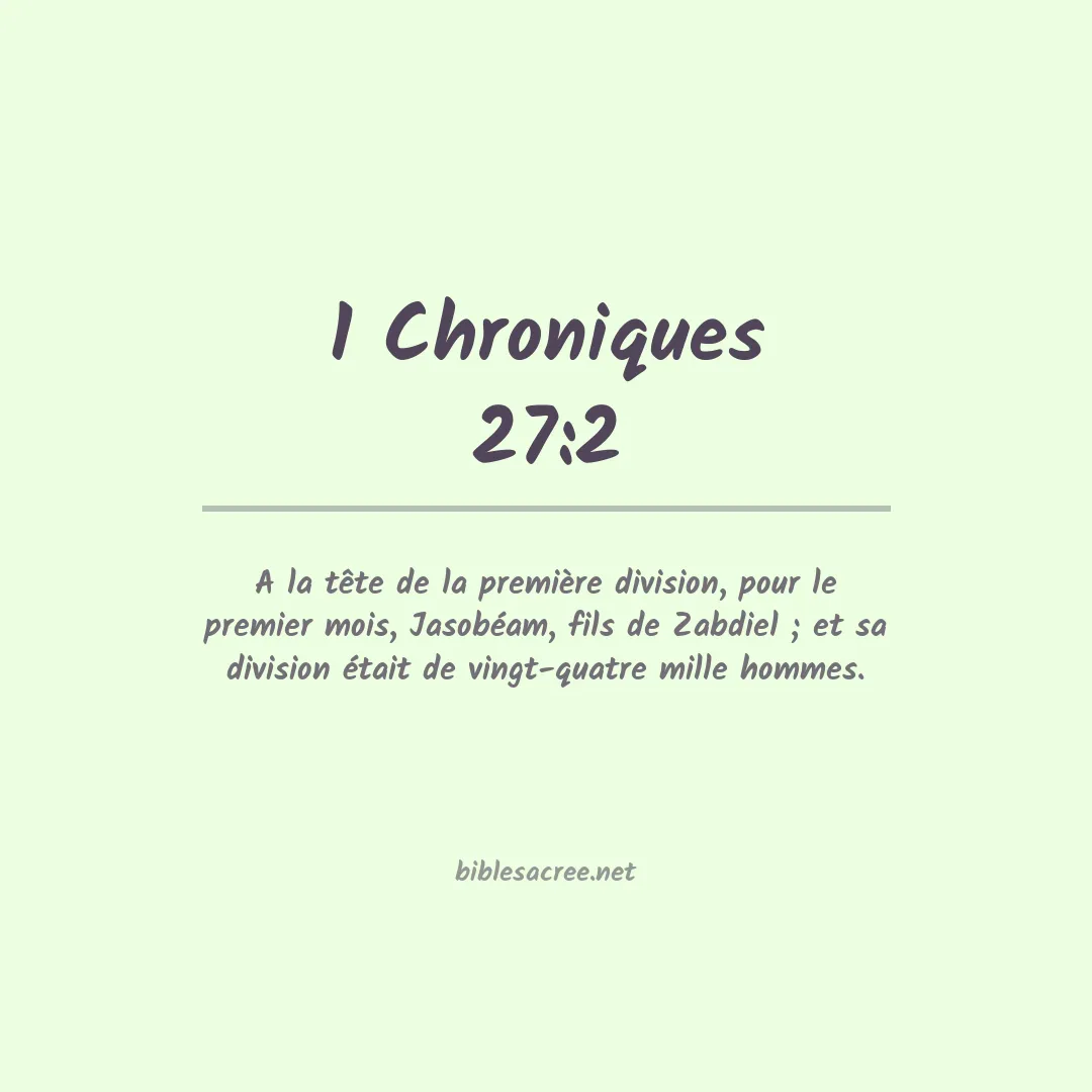 1 Chroniques - 27:2