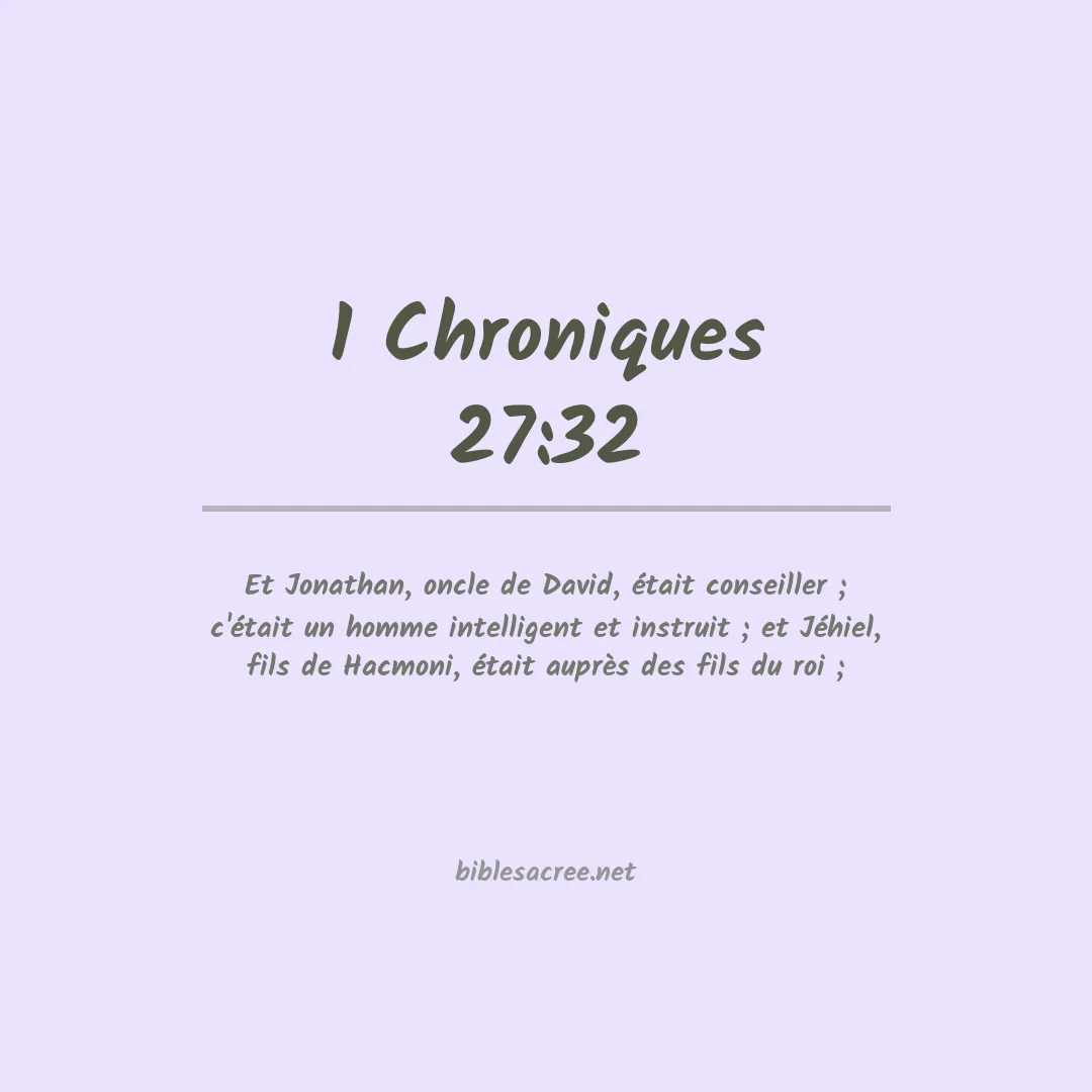 1 Chroniques - 27:32