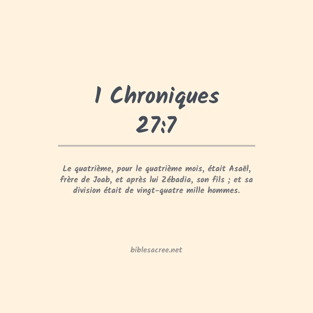 1 Chroniques - 27:7