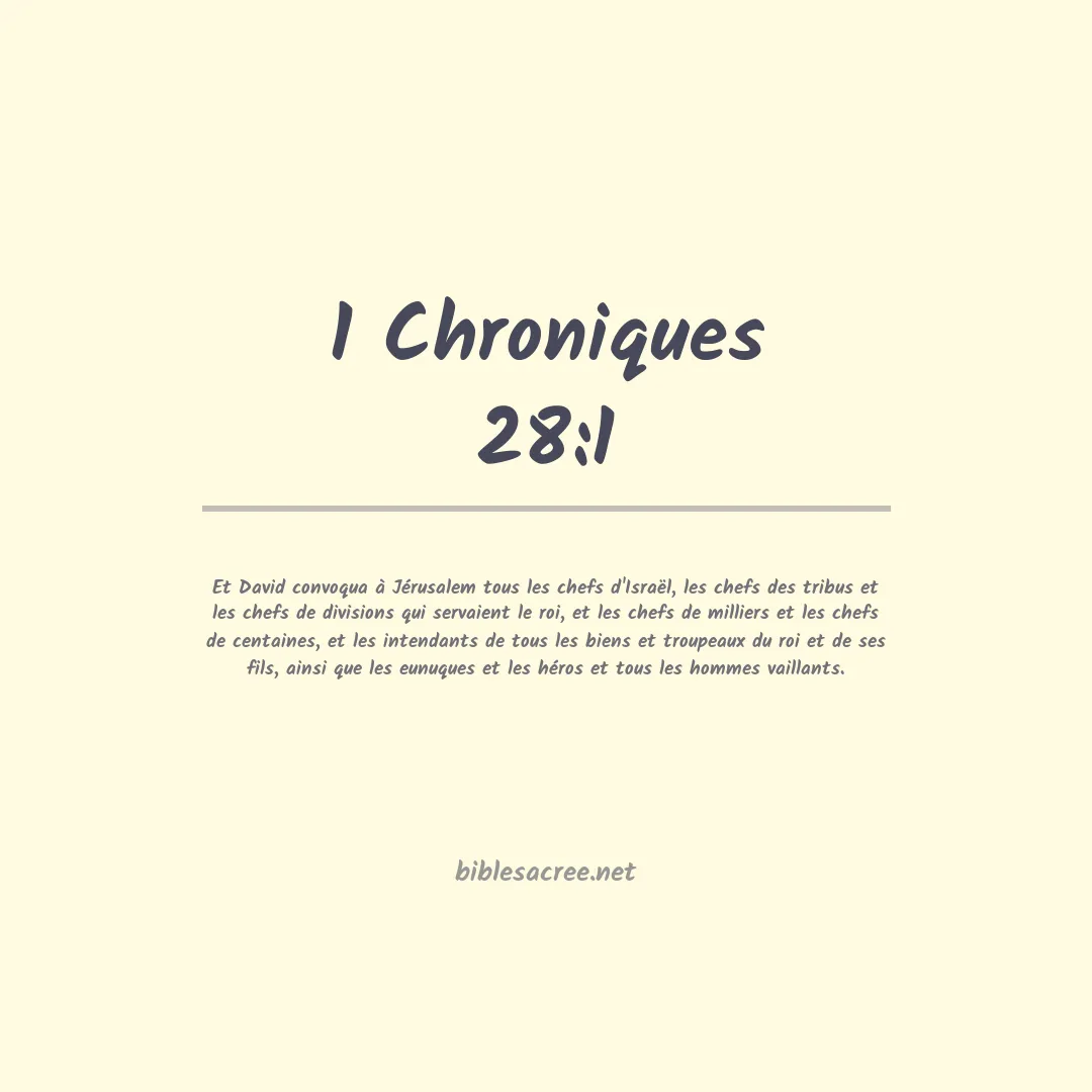 1 Chroniques - 28:1