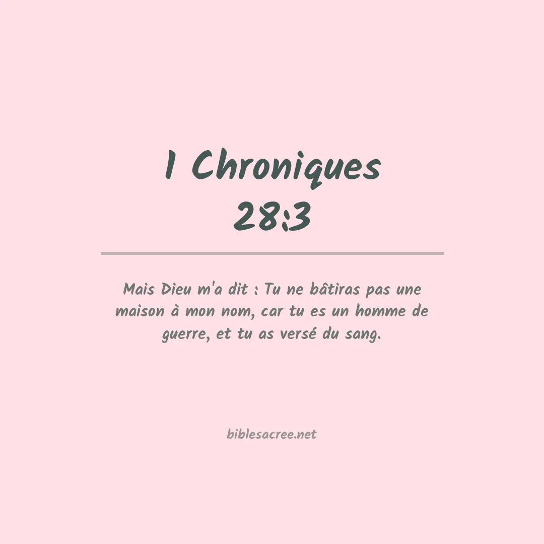 1 Chroniques - 28:3