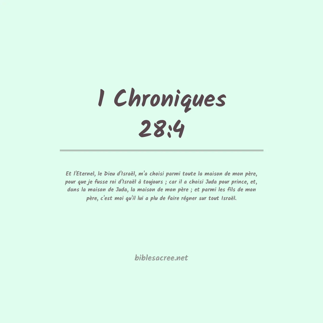 1 Chroniques - 28:4