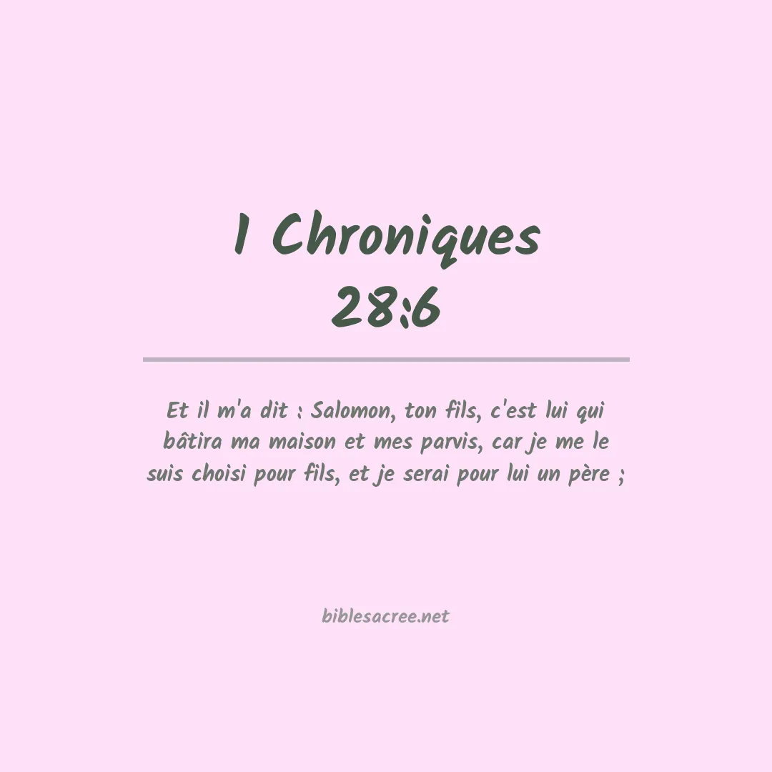 1 Chroniques - 28:6
