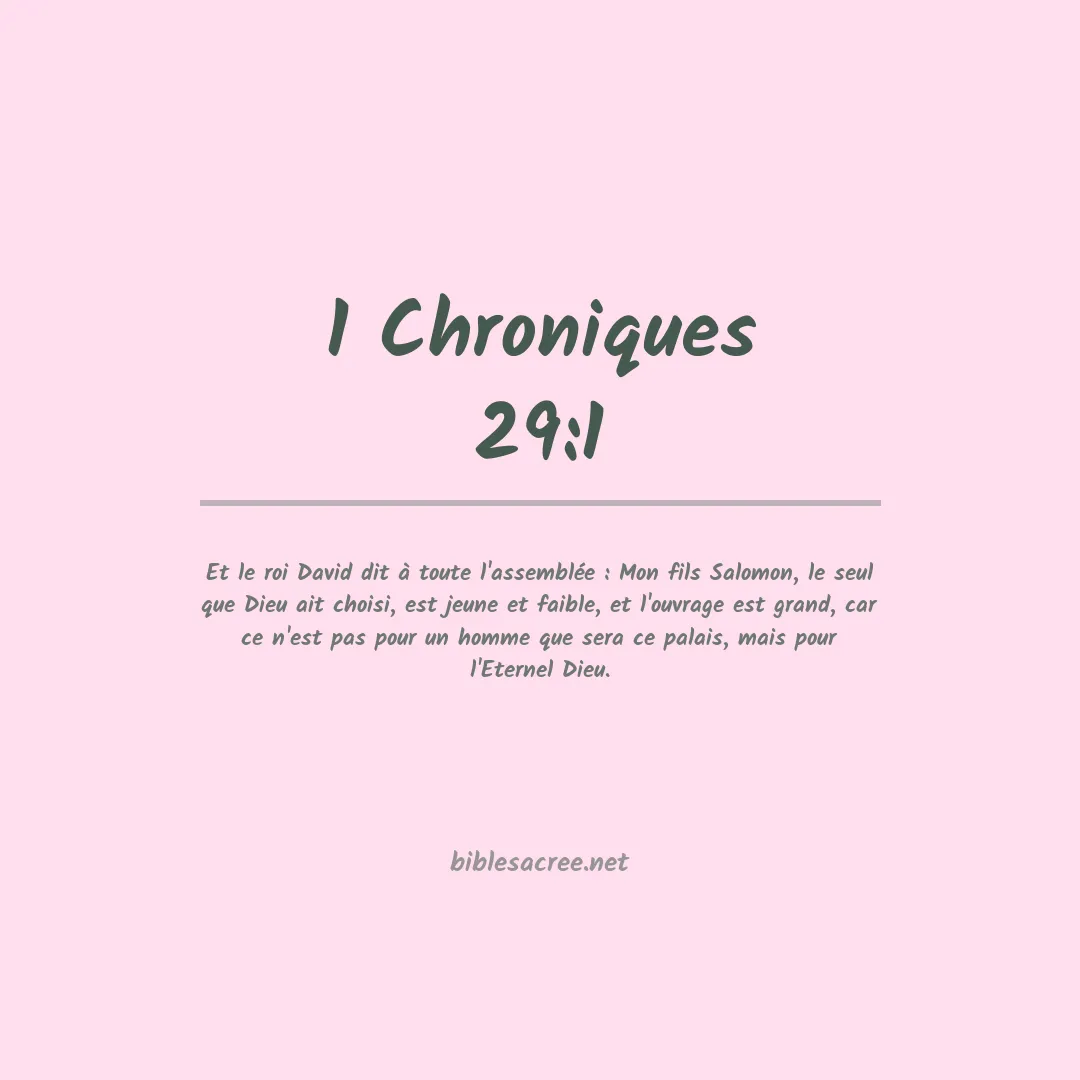 1 Chroniques - 29:1