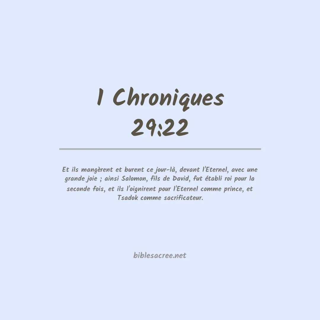 1 Chroniques - 29:22