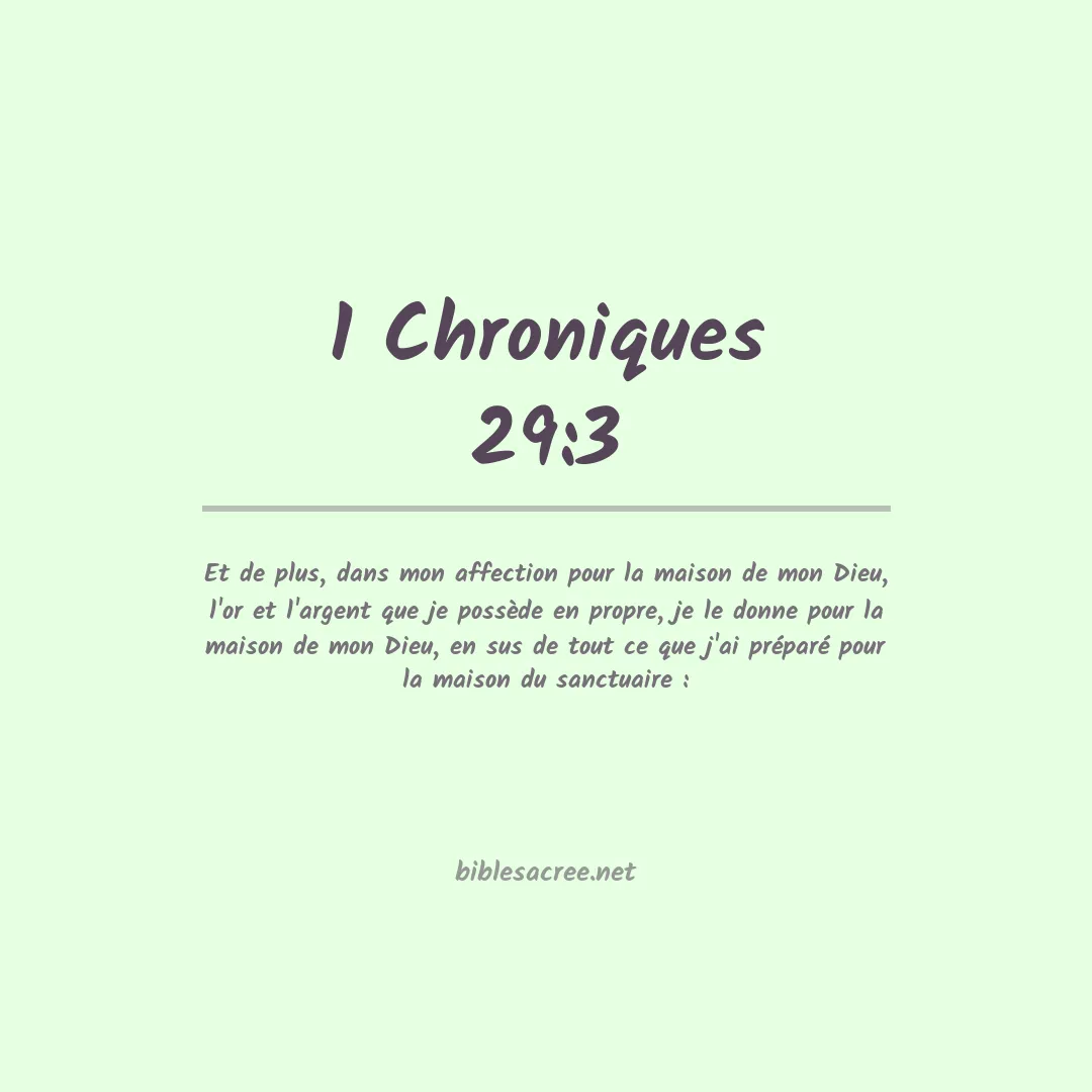 1 Chroniques - 29:3