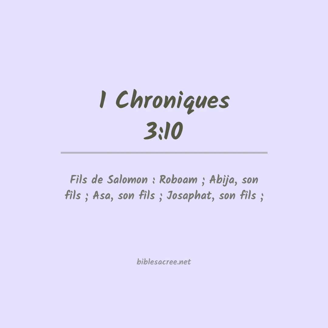 1 Chroniques - 3:10