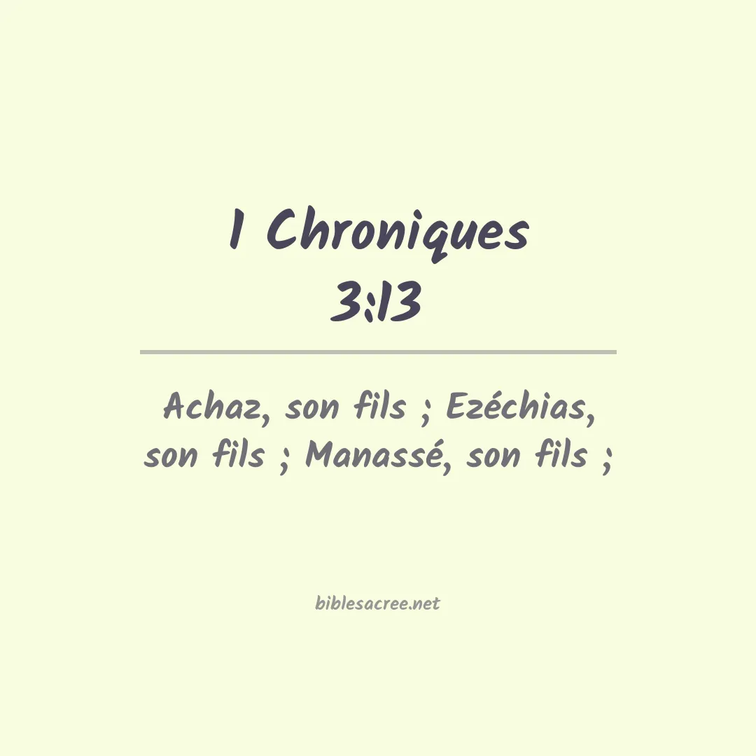 1 Chroniques - 3:13