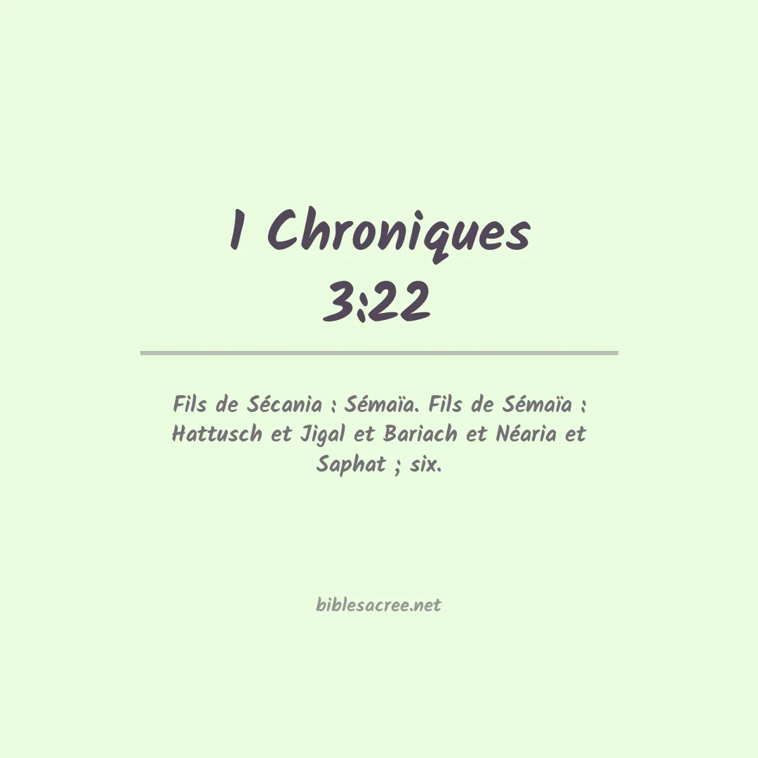 1 Chroniques - 3:22