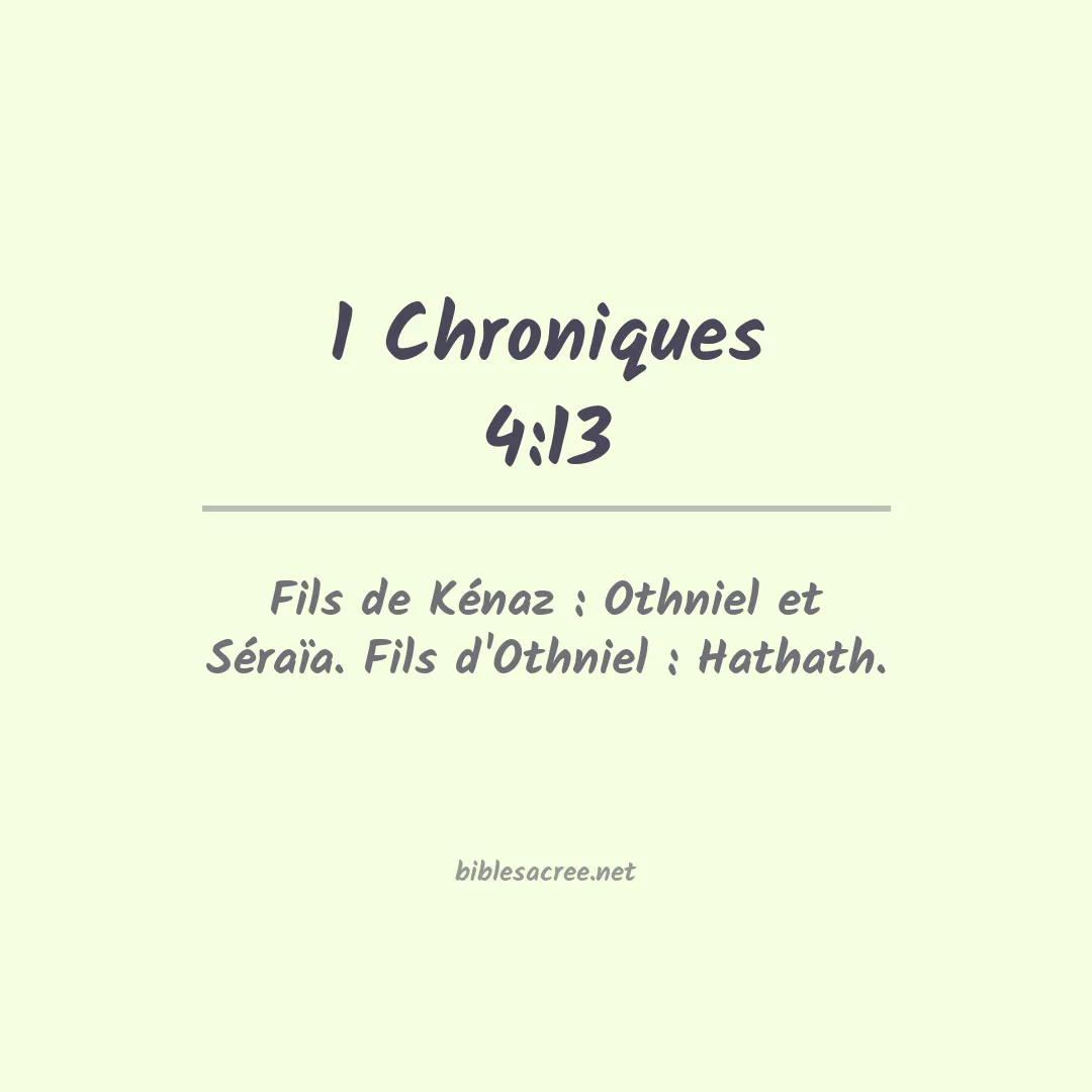 1 Chroniques - 4:13