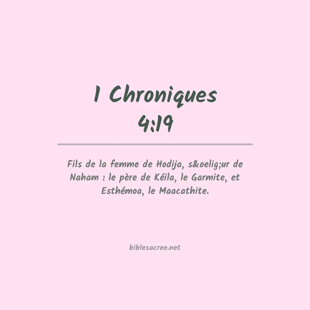 1 Chroniques - 4:19