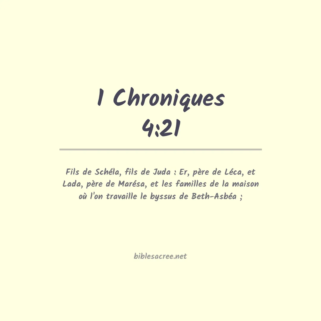 1 Chroniques - 4:21