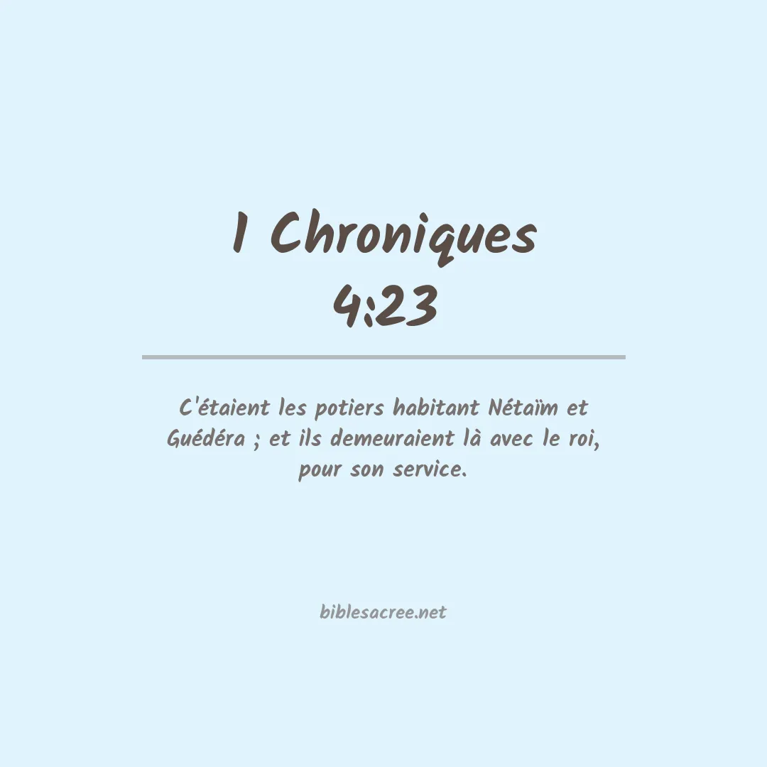 1 Chroniques - 4:23
