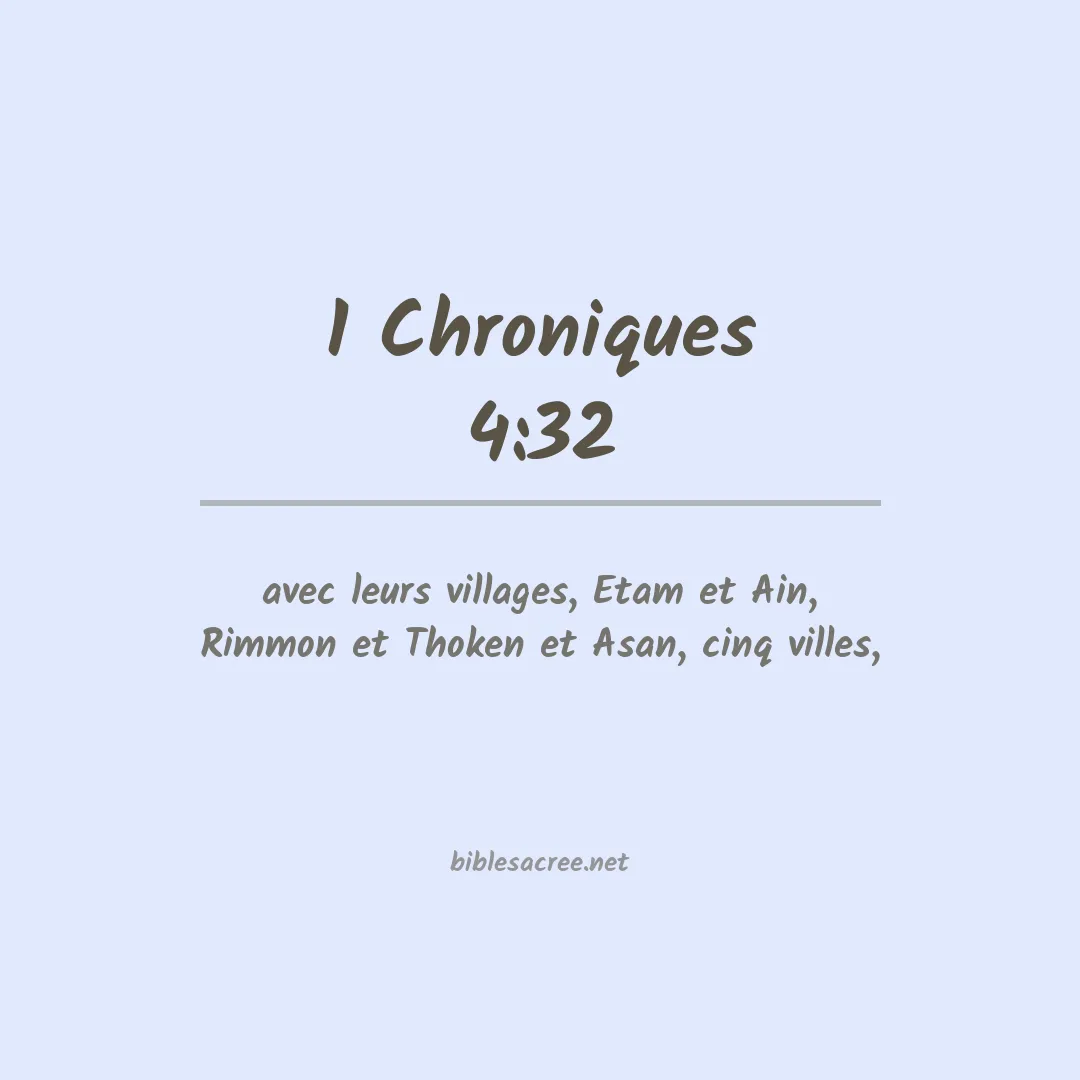 1 Chroniques - 4:32