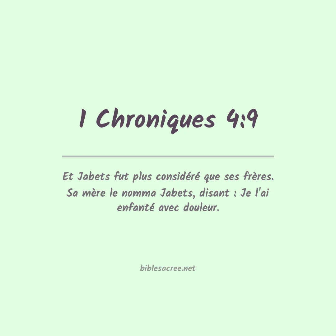 1 Chroniques - 4:9