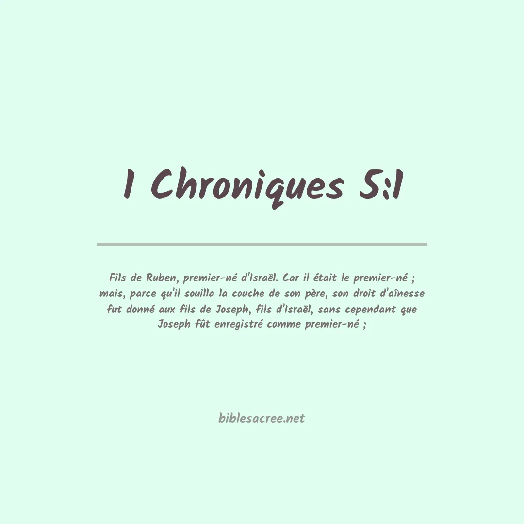 1 Chroniques - 5:1