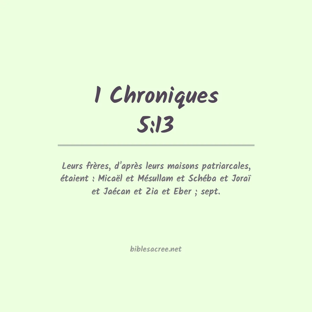 1 Chroniques - 5:13