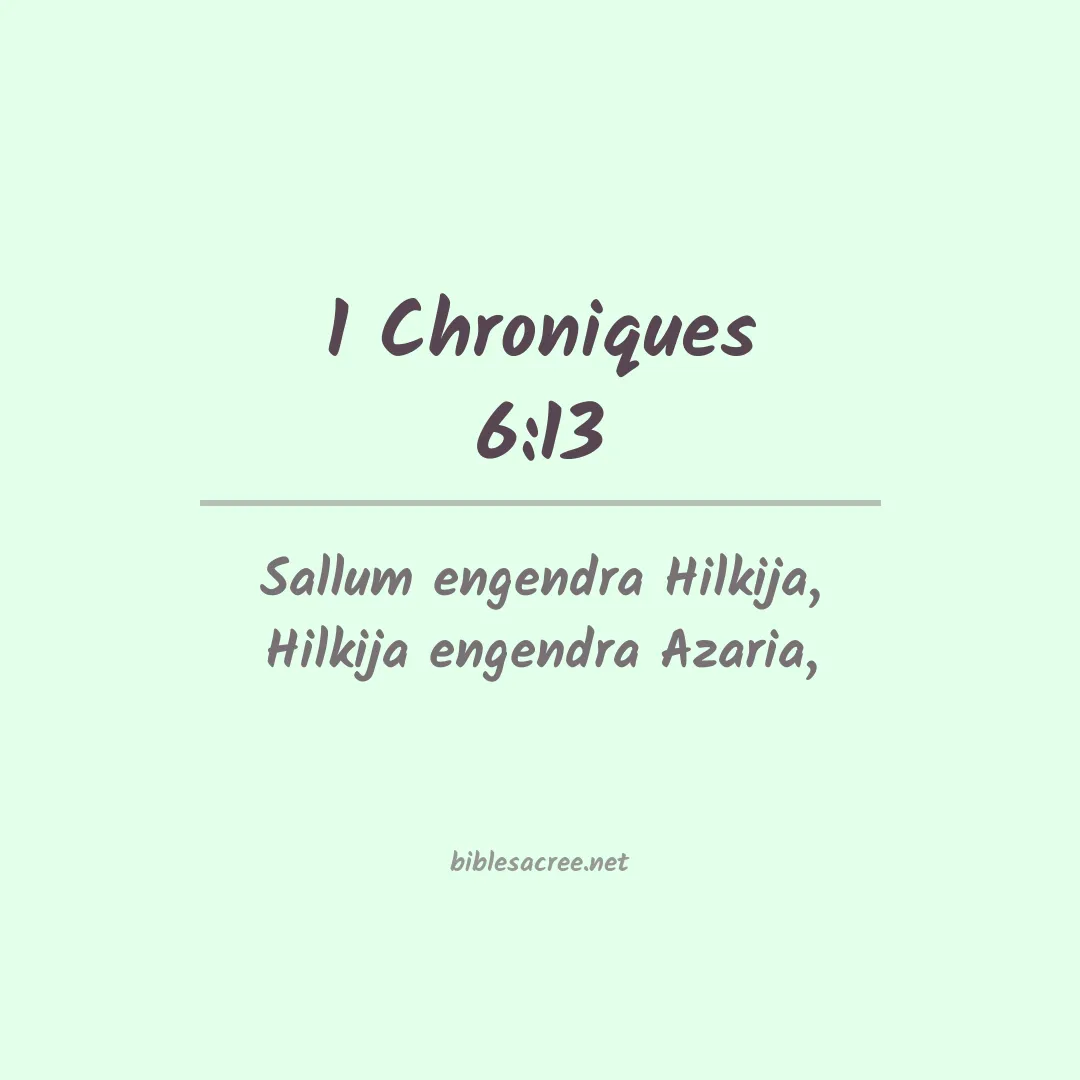 1 Chroniques - 6:13