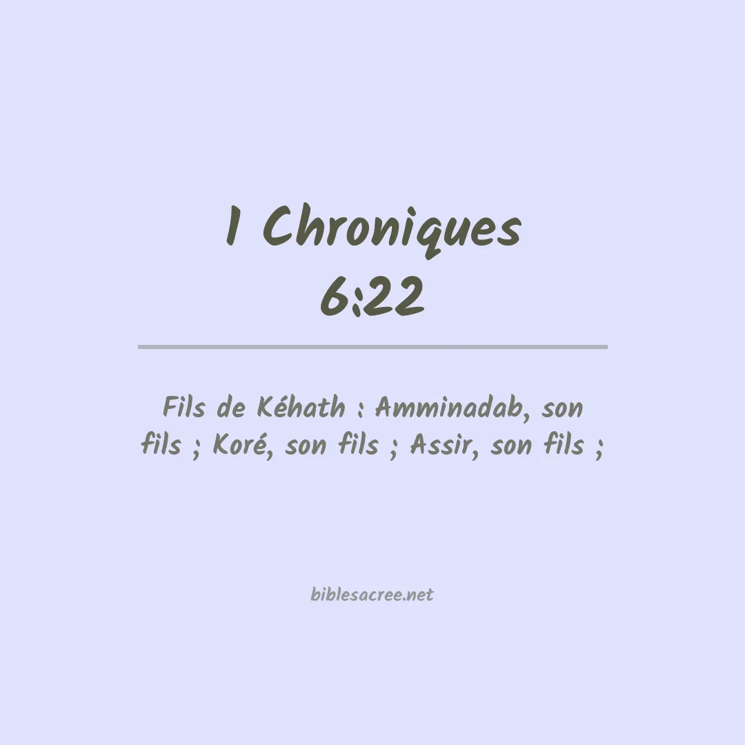 1 Chroniques - 6:22