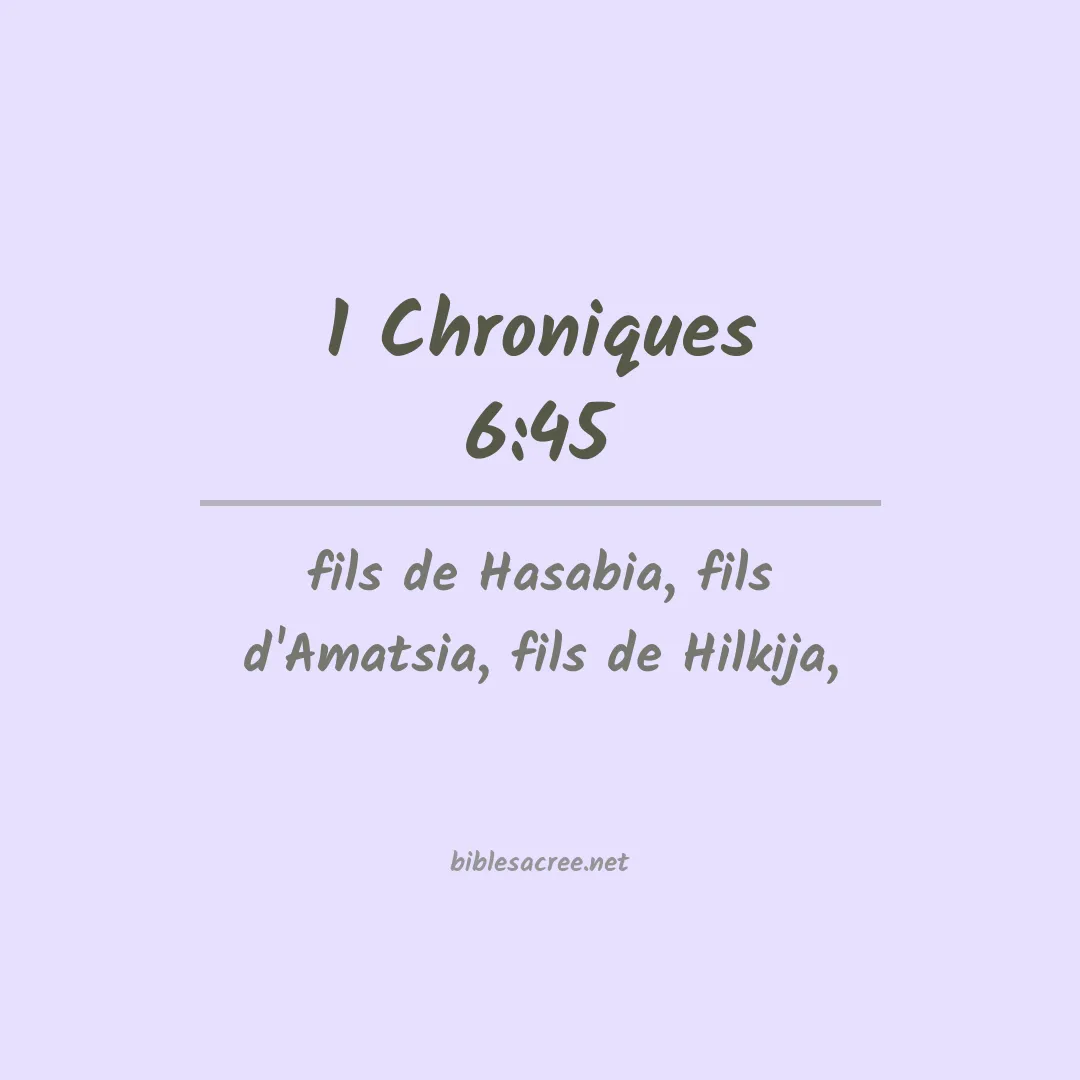 1 Chroniques - 6:45