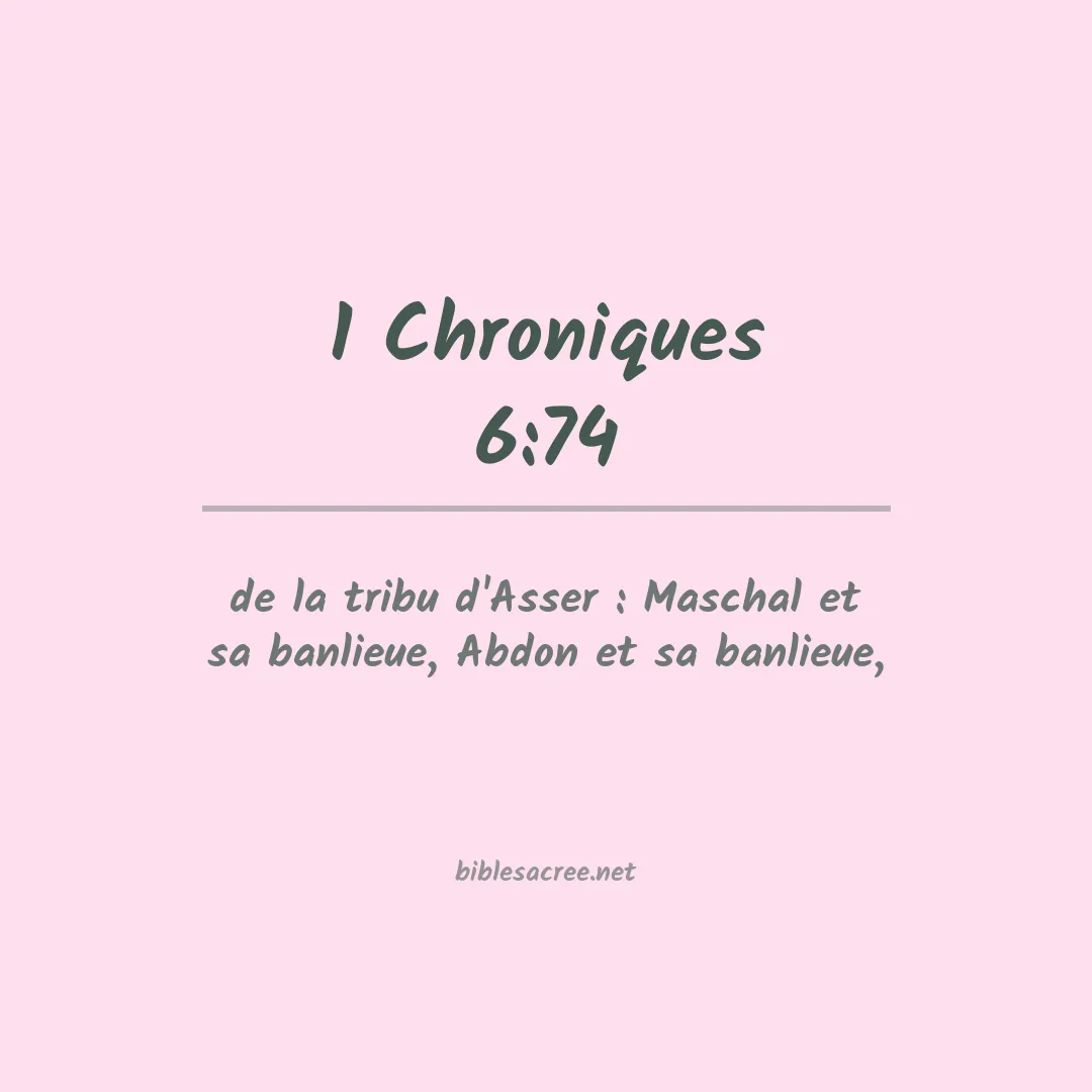 1 Chroniques - 6:74