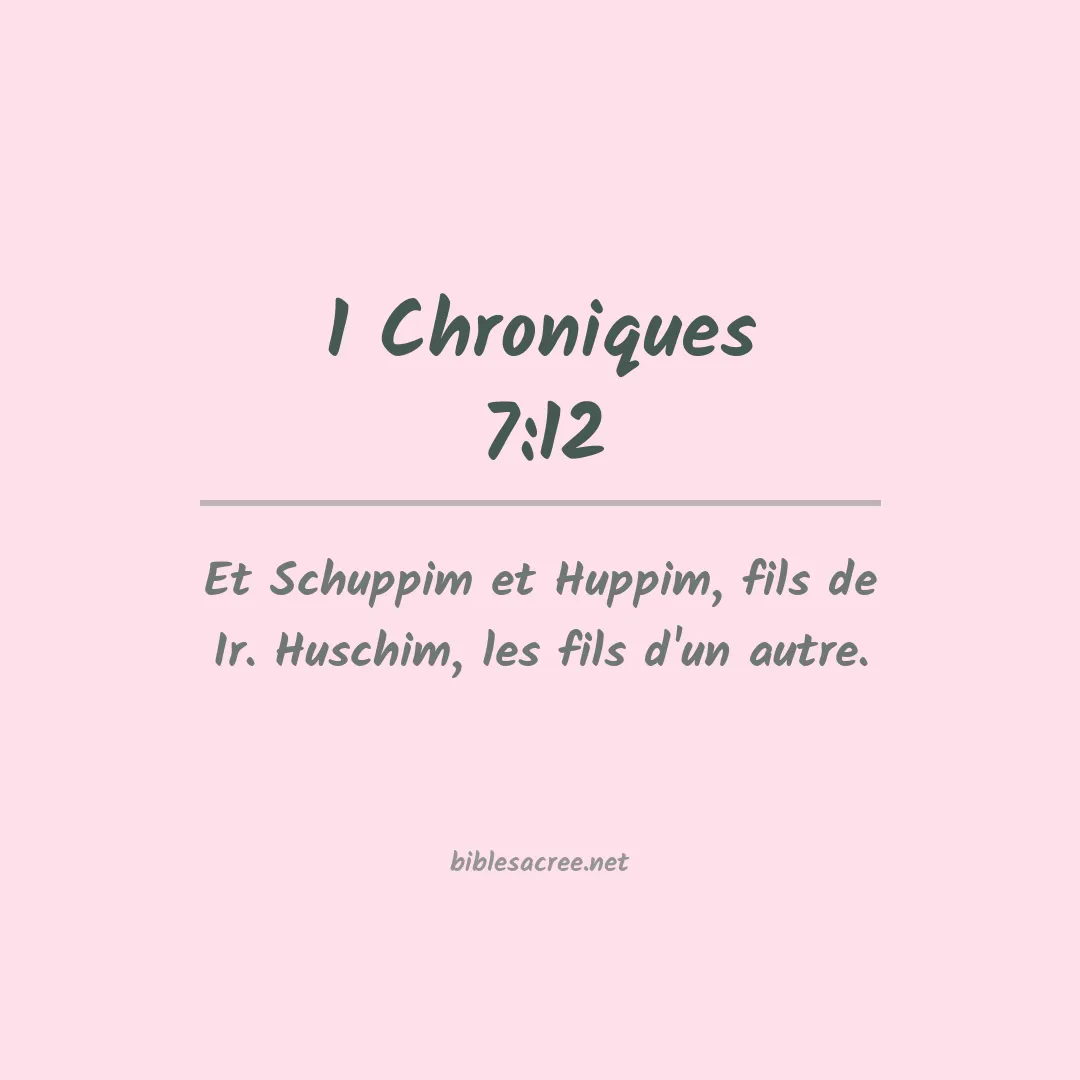1 Chroniques - 7:12