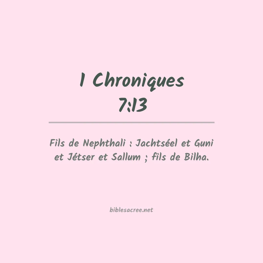 1 Chroniques - 7:13