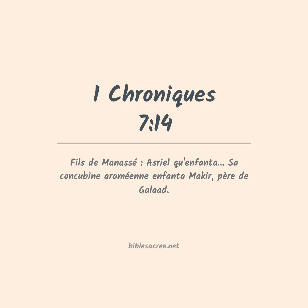 1 Chroniques - 7:14