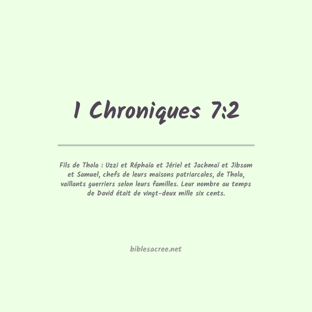 1 Chroniques - 7:2
