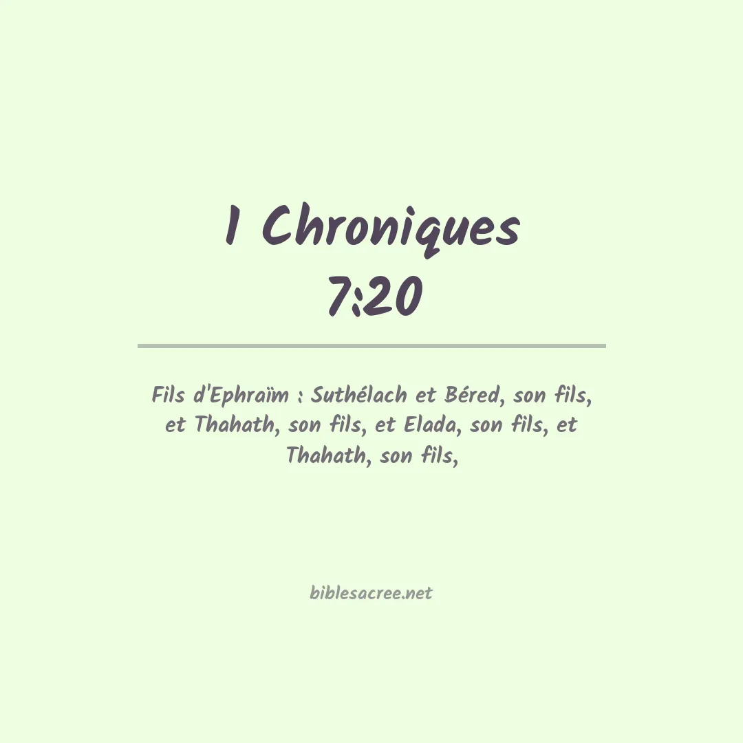 1 Chroniques - 7:20