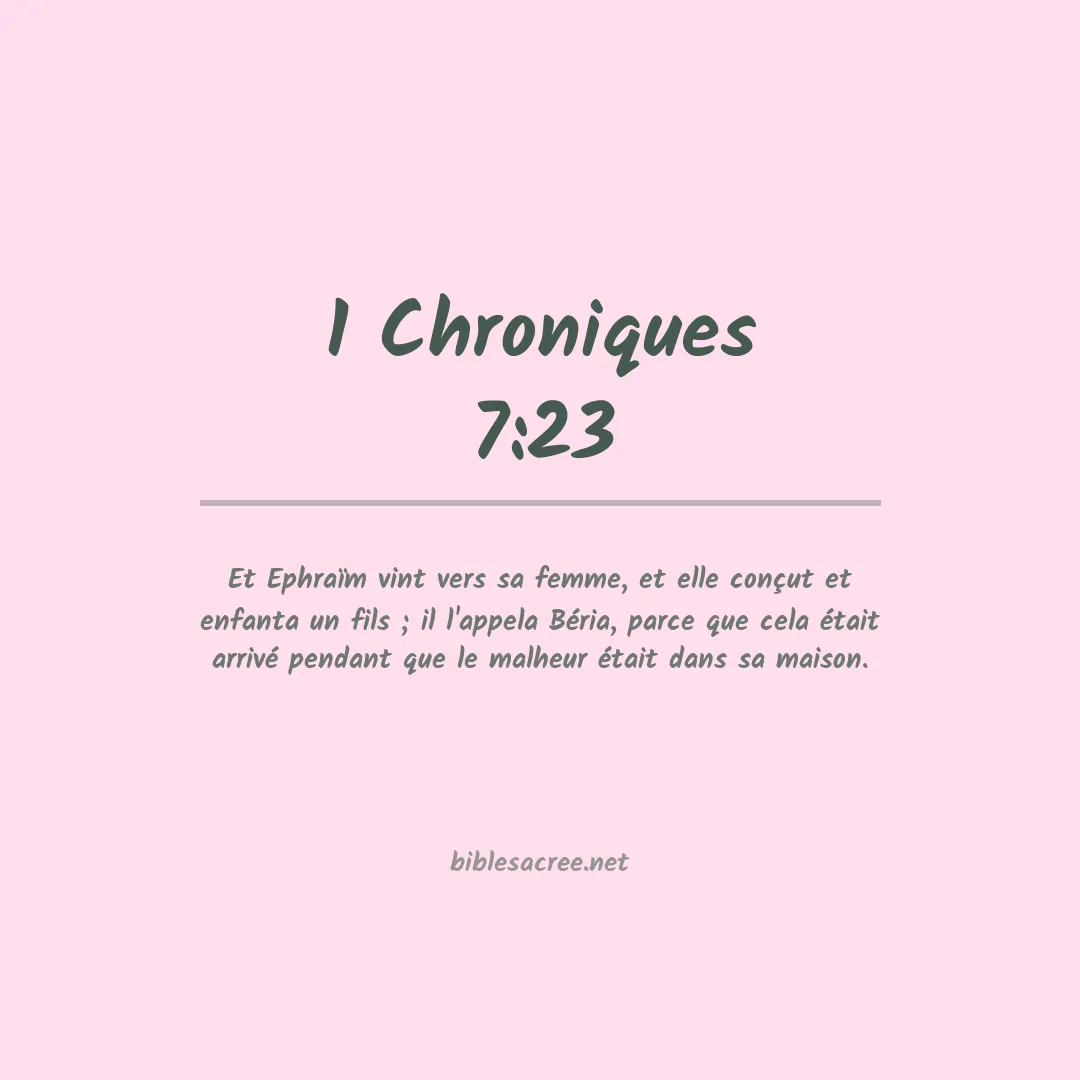 1 Chroniques - 7:23