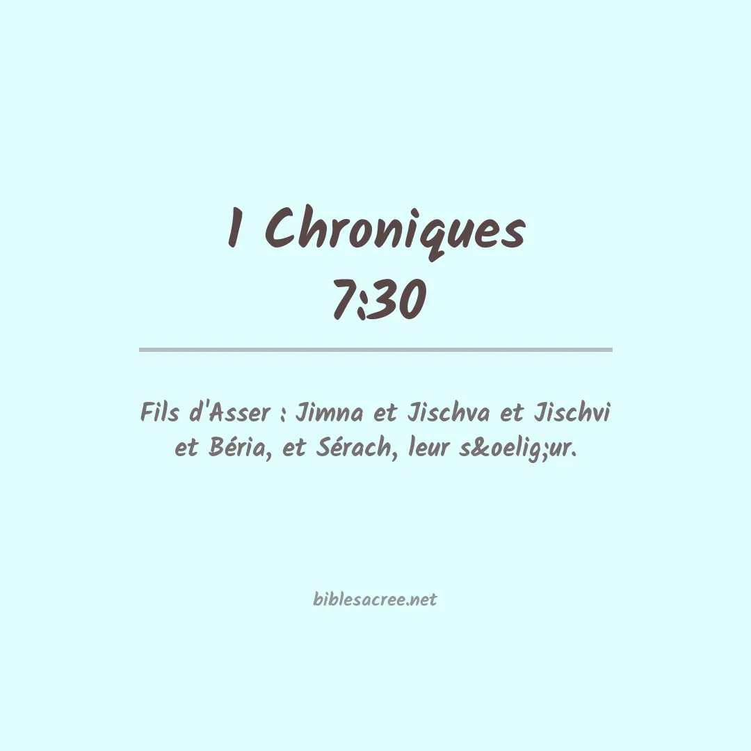 1 Chroniques - 7:30