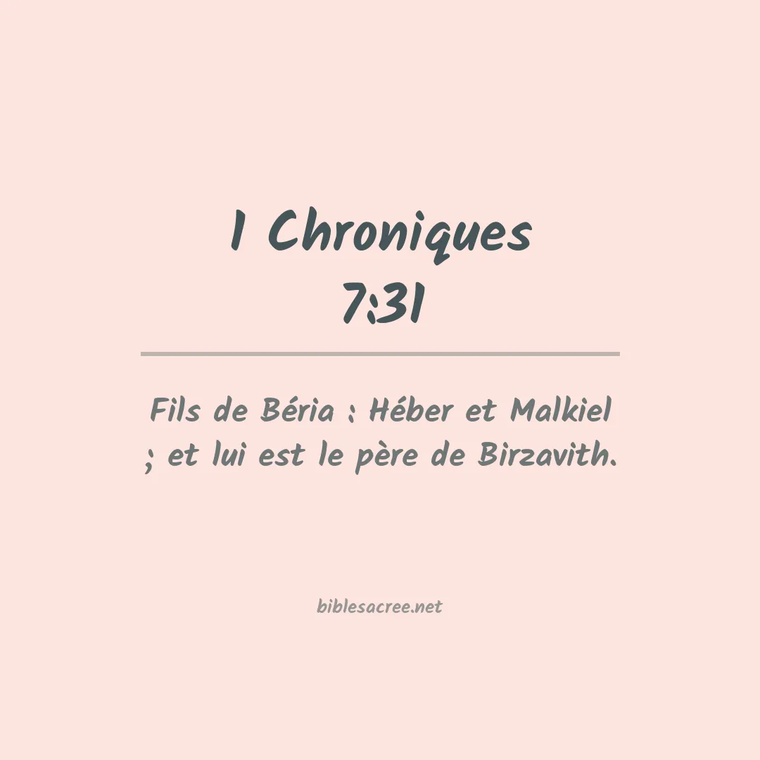 1 Chroniques - 7:31