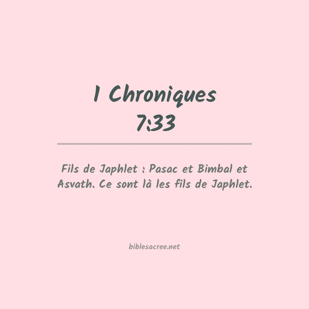 1 Chroniques - 7:33