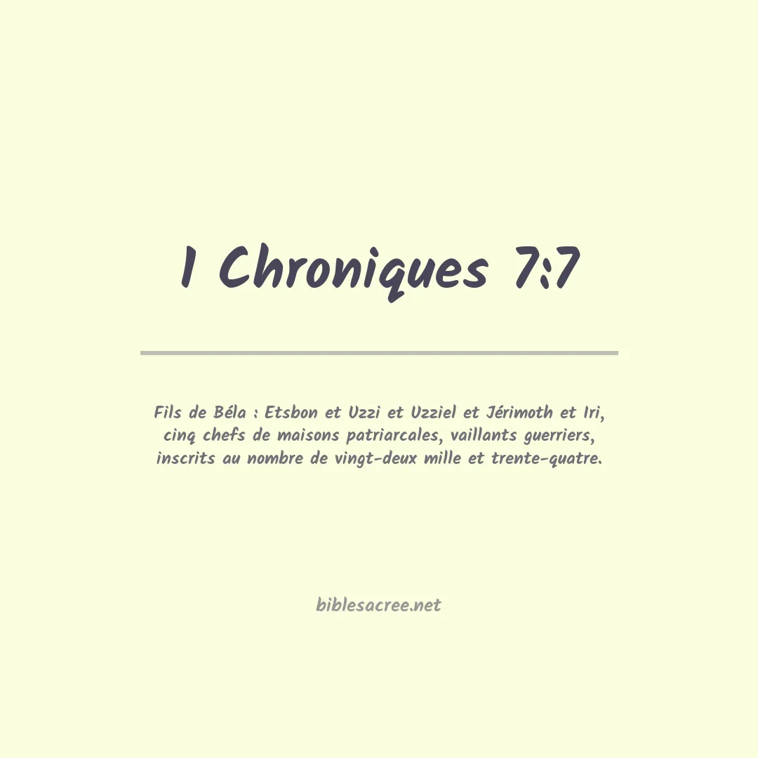 1 Chroniques - 7:7