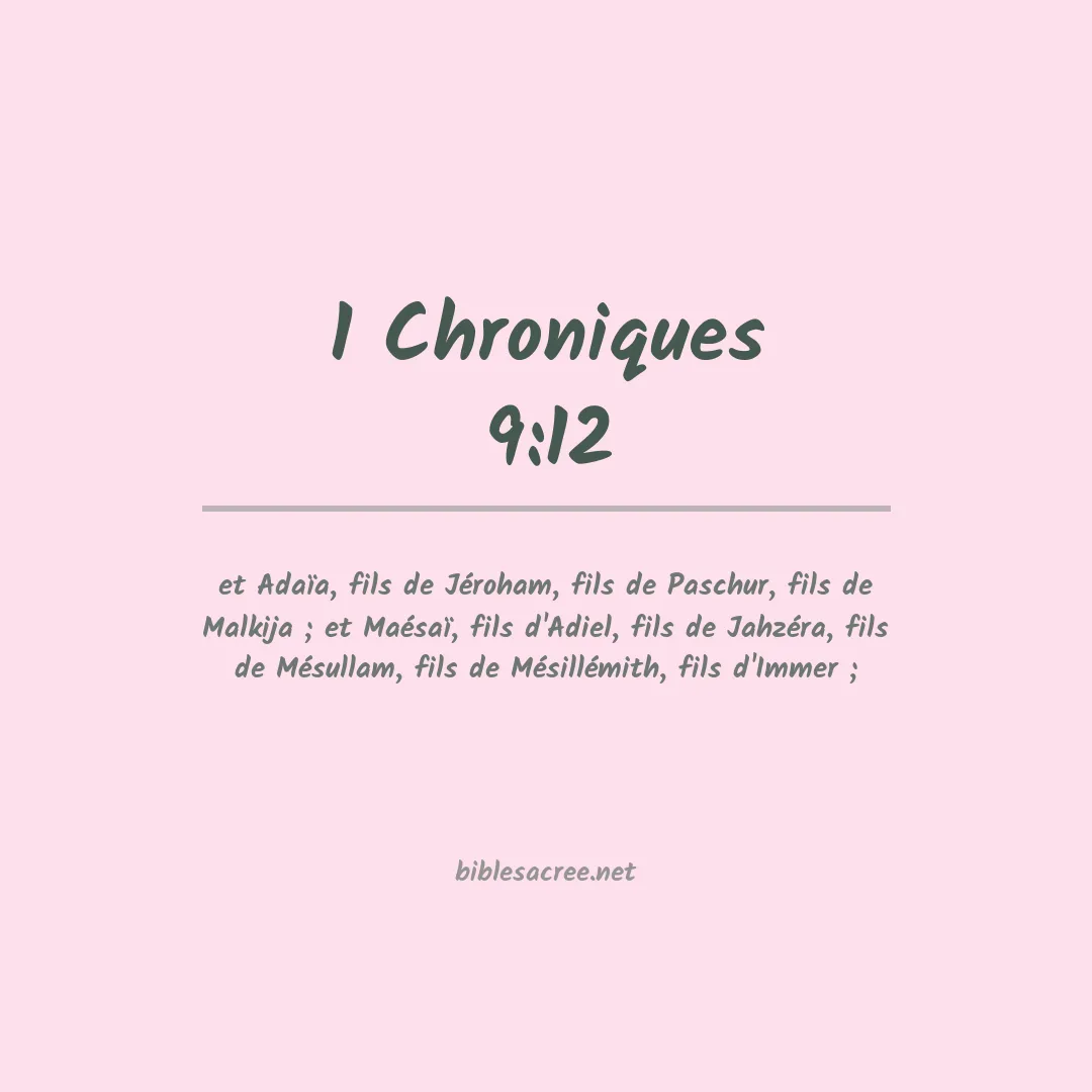 1 Chroniques - 9:12