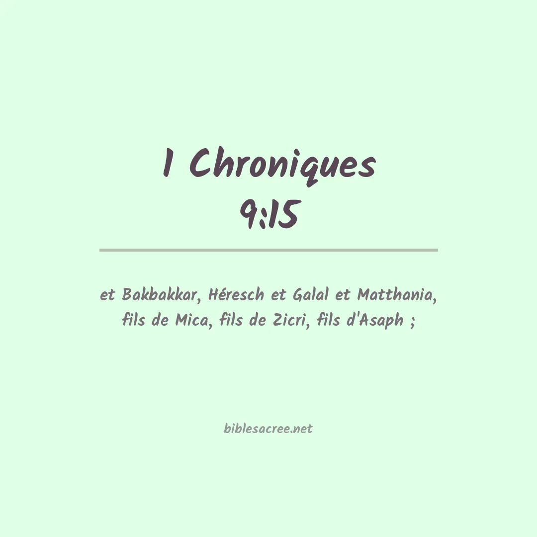 1 Chroniques - 9:15