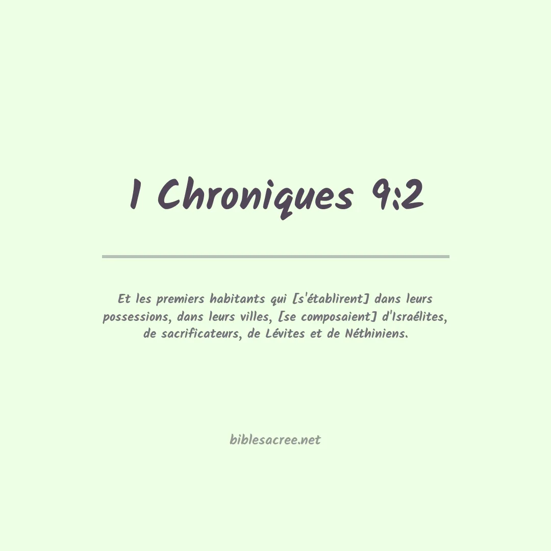 1 Chroniques - 9:2