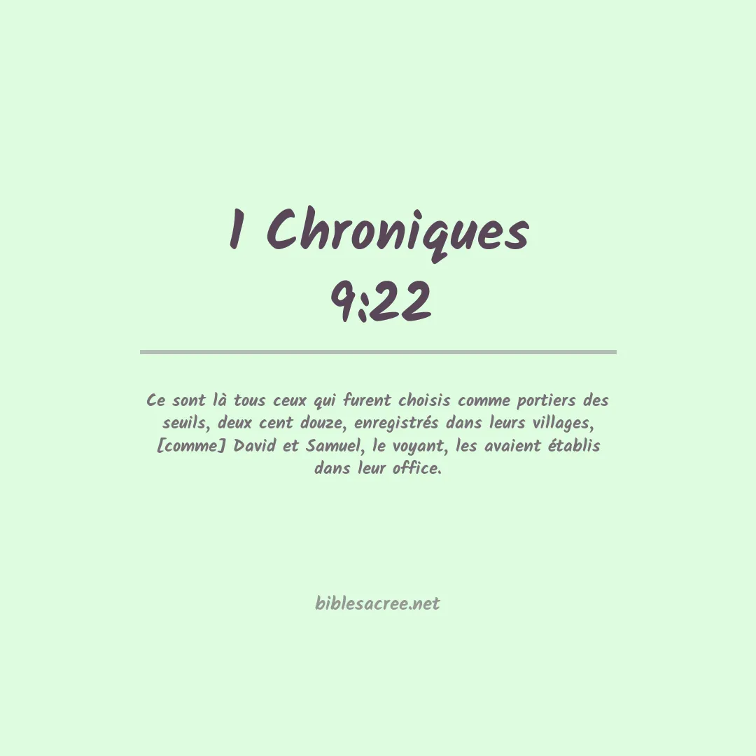 1 Chroniques - 9:22