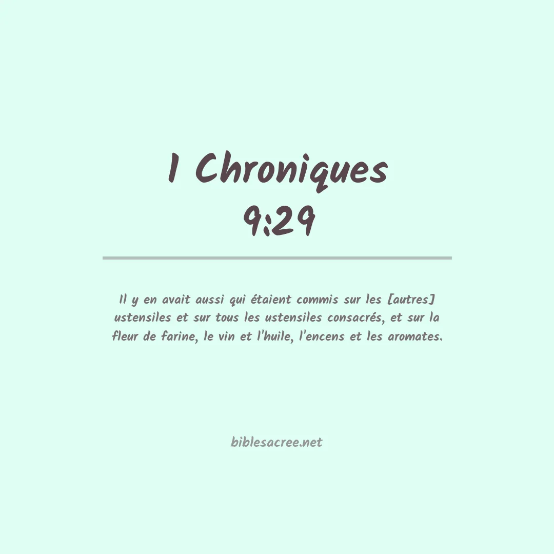 1 Chroniques - 9:29