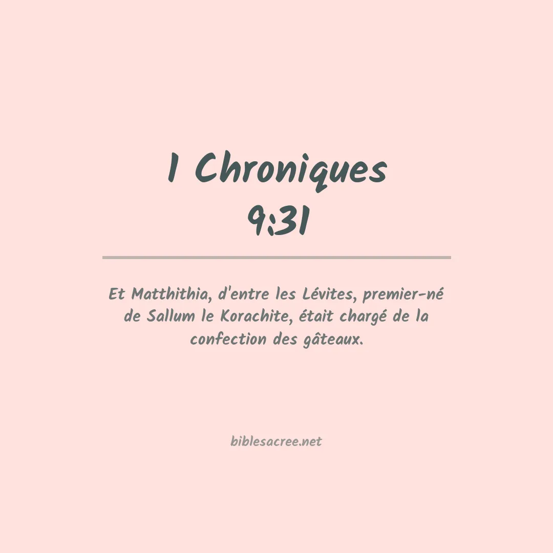 1 Chroniques - 9:31