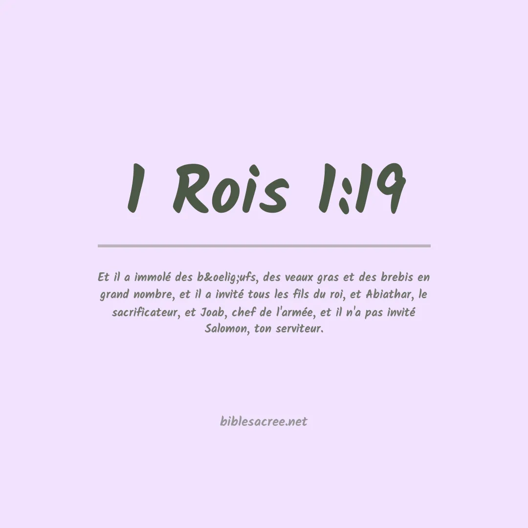 1 Rois - 1:19