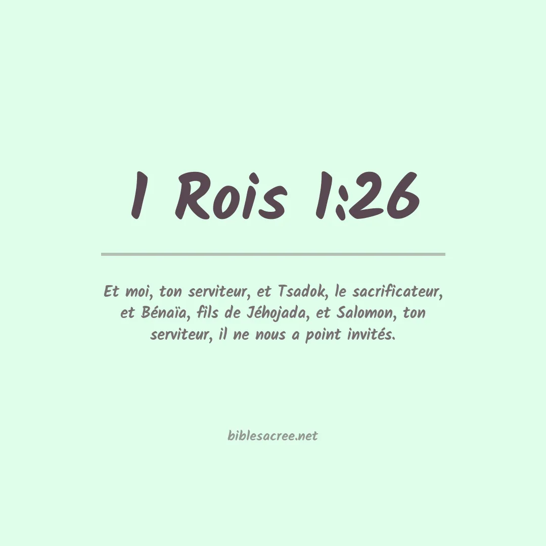 1 Rois - 1:26