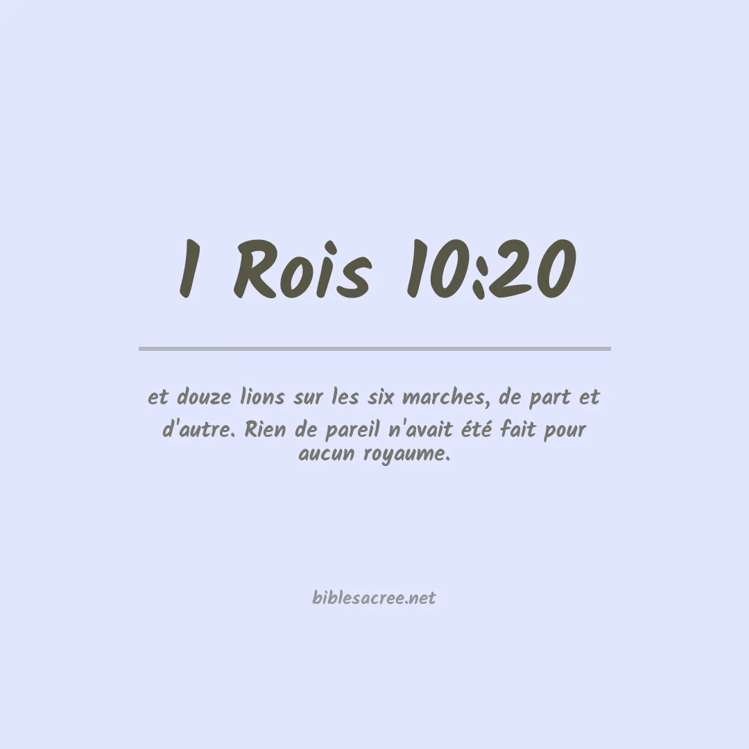 1 Rois - 10:20