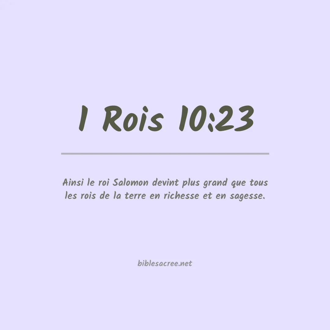 1 Rois - 10:23