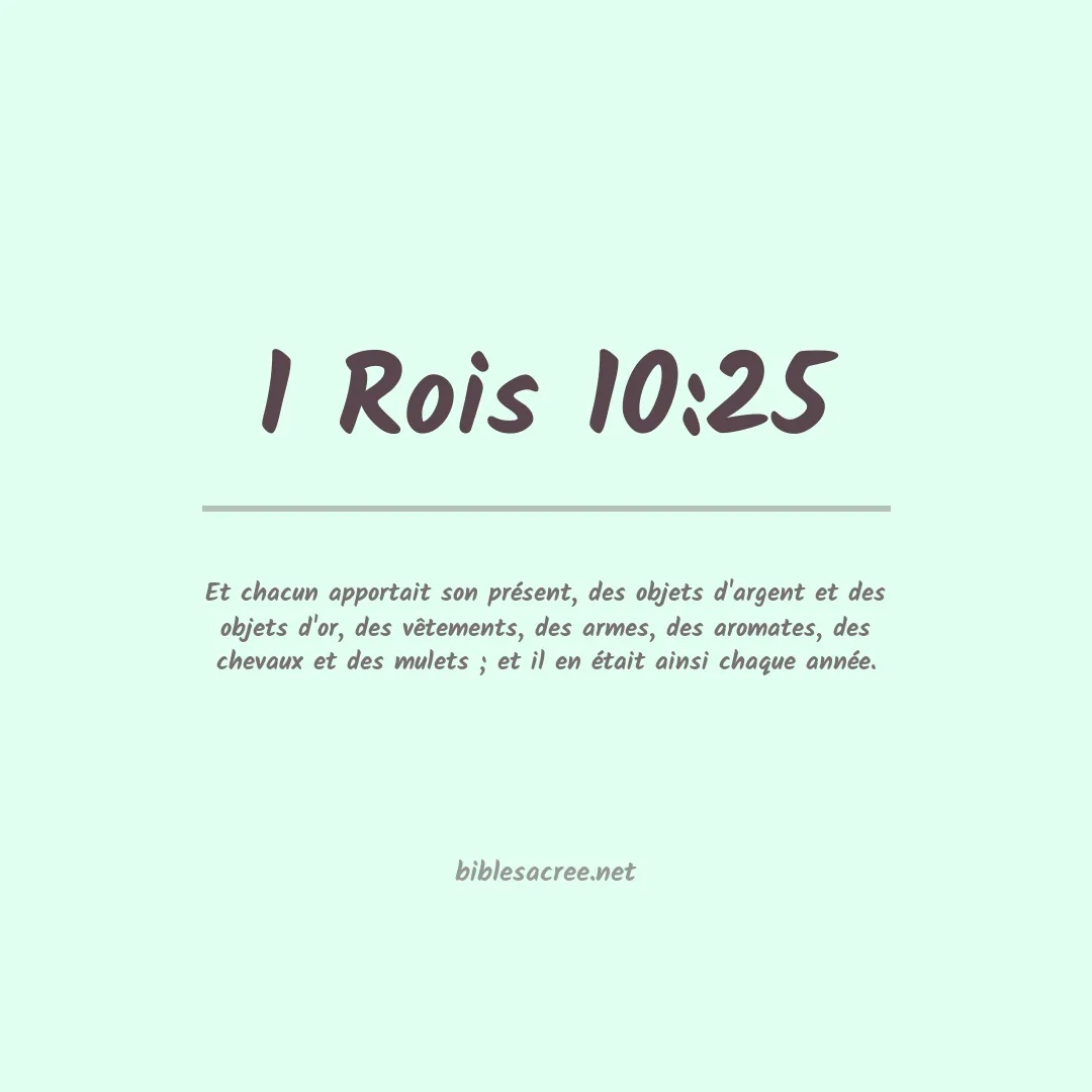 1 Rois - 10:25